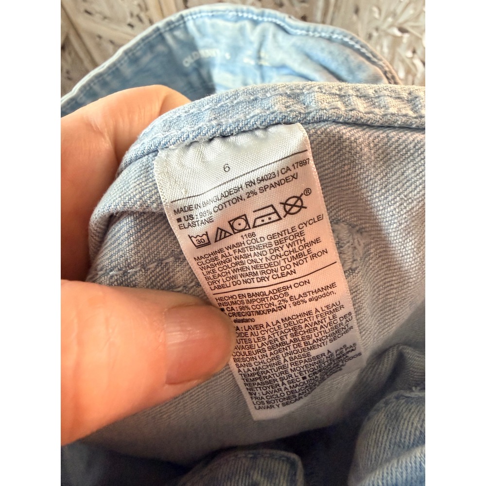 Old Navy Extra Sky-Hi Wide Leg Jeans Light Wash Patch Pocket Size 6 - Picture 8 of 9